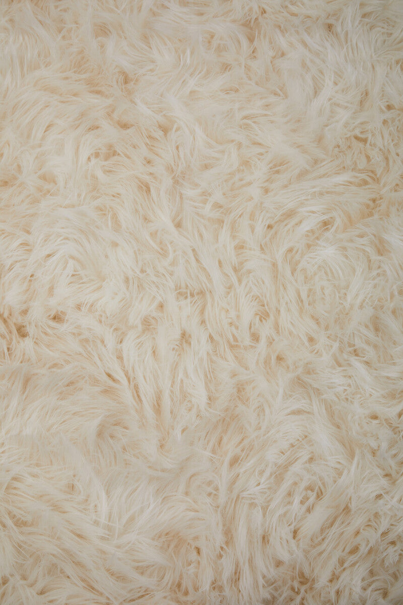 Orsina Lamina Cream Faux Fur Throw – Plush Decorative Bed Blanket