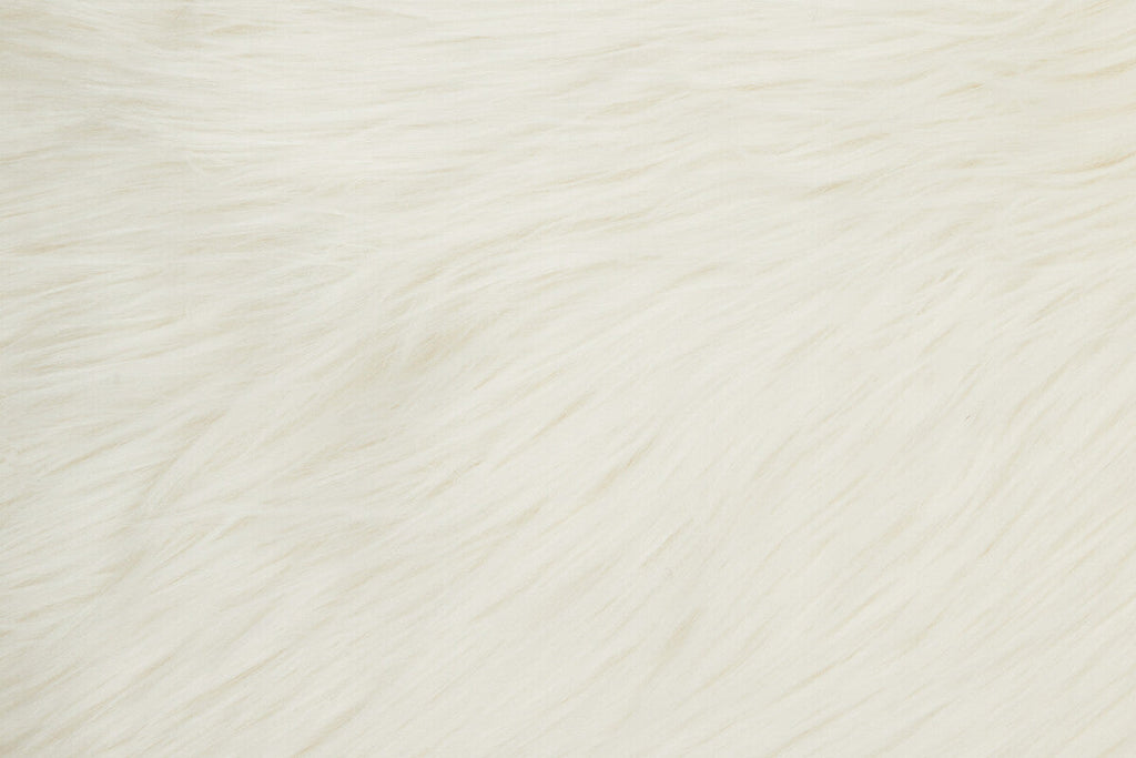 Orsina Lamina Cream Square Faux Fur Cushion with Feather Inner