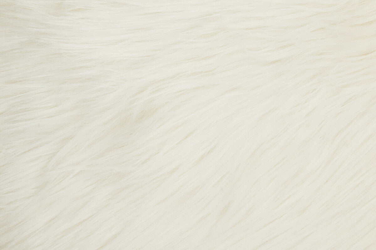 Orsina Lamina Cream Square Faux Fur Cushion with Feather Inner