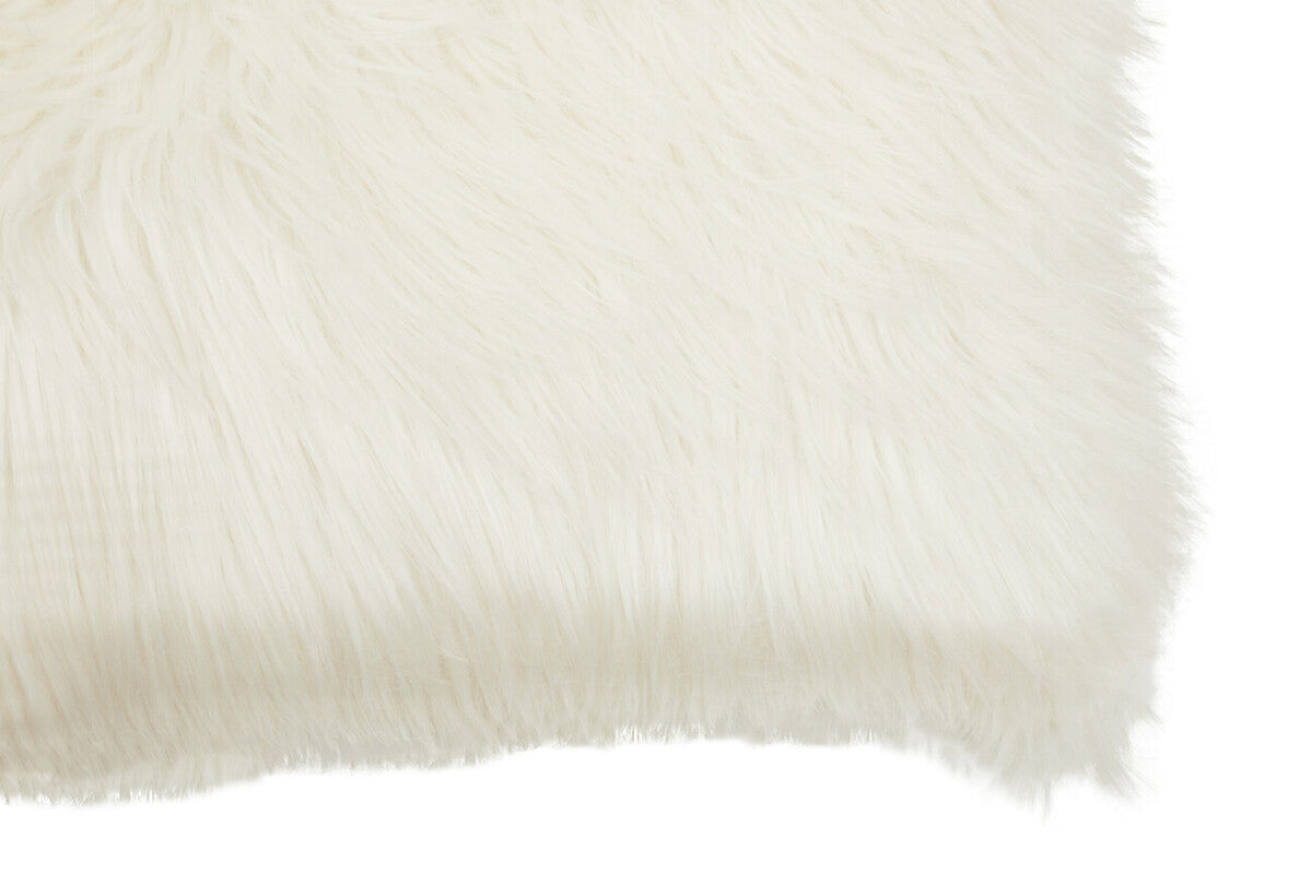 Orsina Lamina Cream Faux Fur Cushion – Plush Decorative Pillow