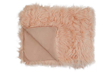 Orsina Lamina Pink Throw – Plush Faux Fur Soft Blanket for Home Decor