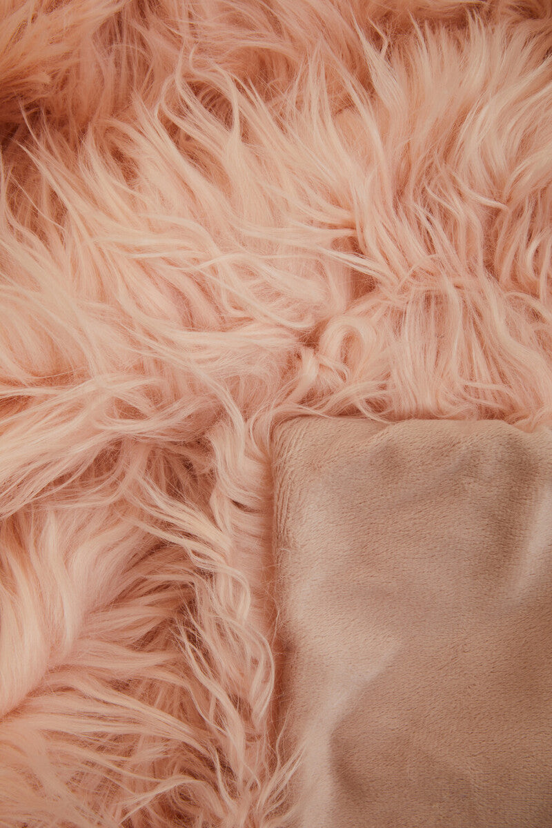 Orsina Lamina Pink Throw – Plush Faux Fur Soft Blanket for Home Decor