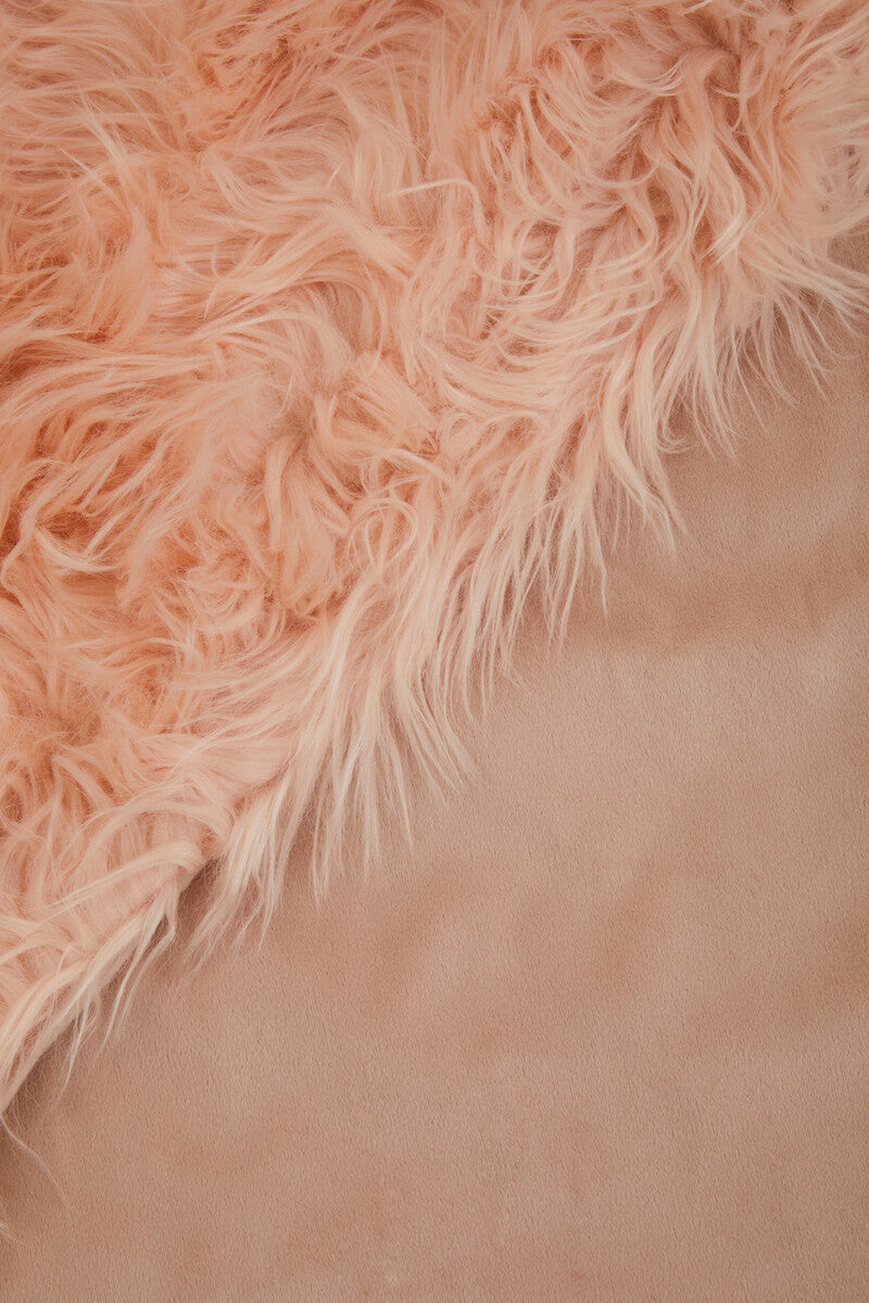 Orsina Lamina Pink Throw – Plush Faux Fur Soft Blanket for Home Decor