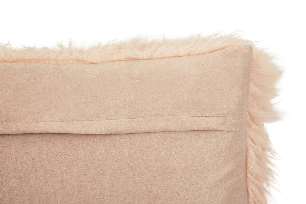 Orsina Pink Mongolian Faux Fur Rectangular Cushion | Plush Pillow