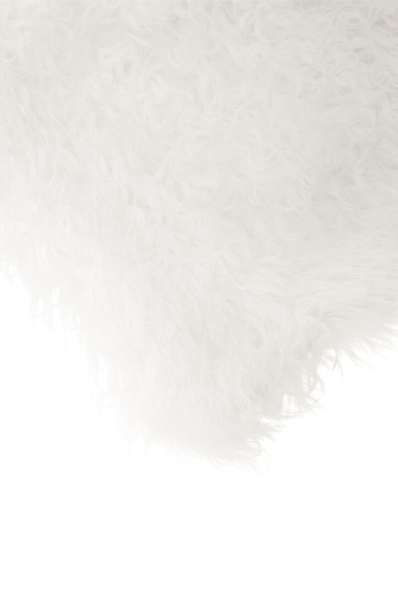 Orsina White Mongolian Fur Square Cushion – Genuine Lamb Fur Pillow