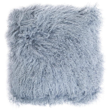 Orsina Bosie Grey Mongolian Fur Square Cushion | Genuine Lamb Fur