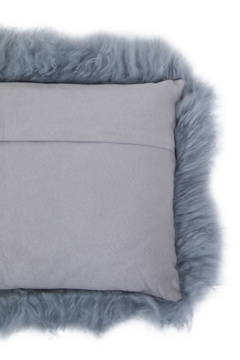 Orsina Bosie Grey Mongolian Fur Rectangular Lumbar Accent Cushion