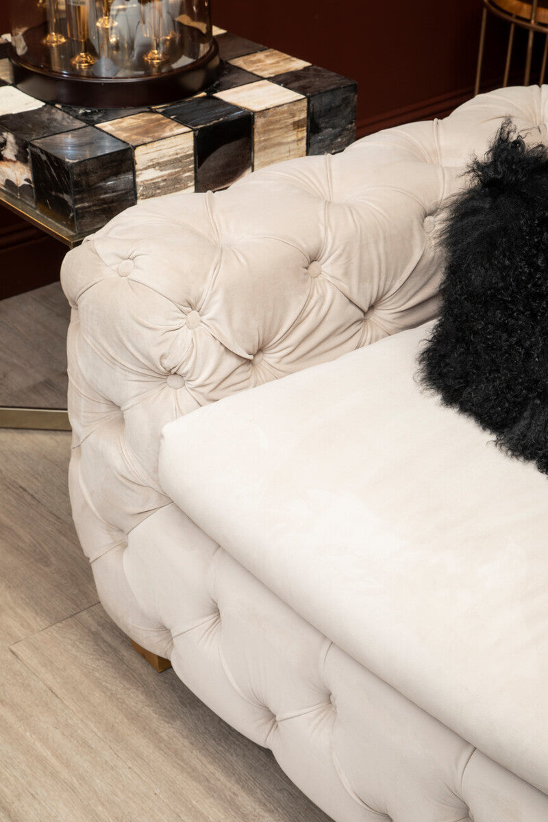 Orsina Mongolian Fur Square Cushion – Black Real Lamb Fur Pillow