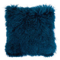 Orsina Teal Mongolian Lamb Fur Square Cushion – Real Fur Accent Pillow