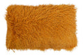 Orsina Bosie Mongolian Fur Rectangular Lumbar Cushion – Ochre Yellow