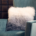 Orsina Bosie Mongolian Lamb Fur Square Cushion | Grey Ombre