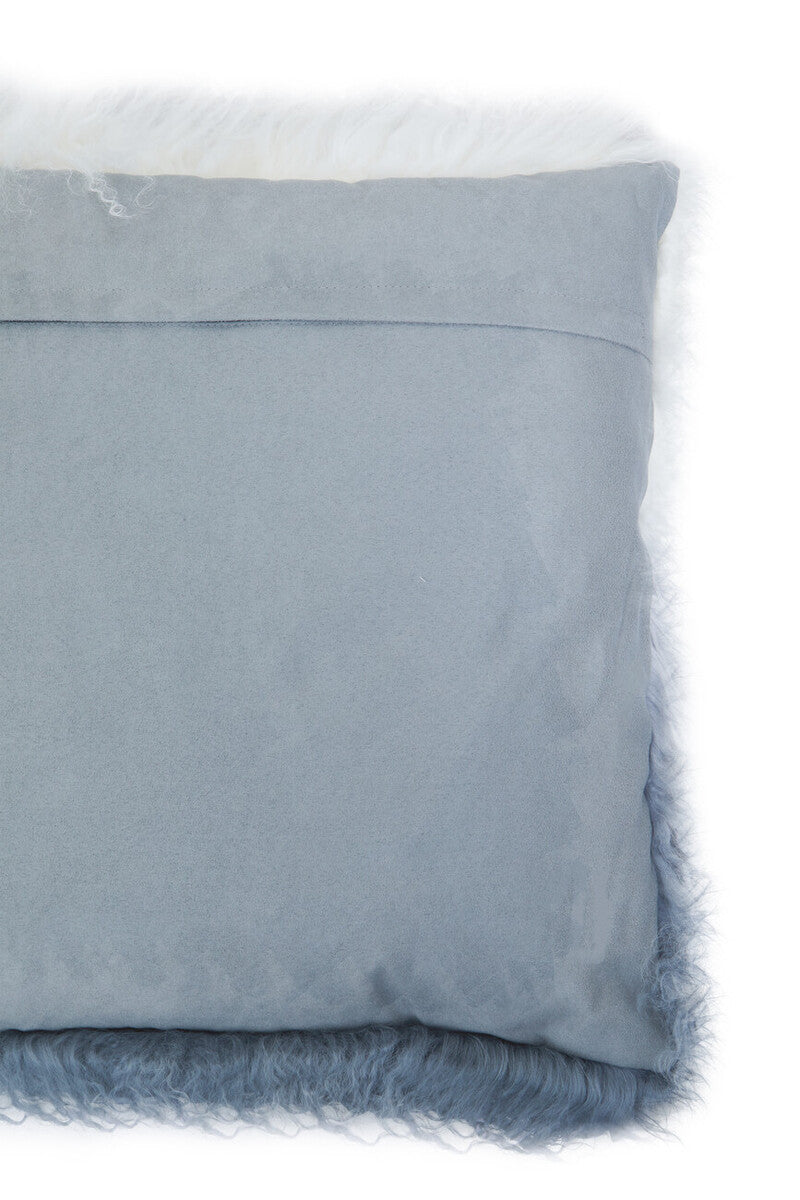 Orsina Bosie Mongolian Lamb Fur Square Cushion | Grey Ombre