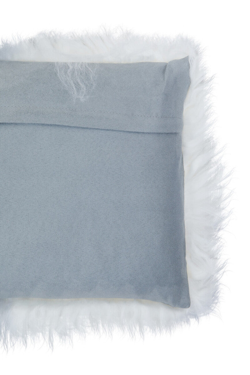 Orsina Bosie Lamina Navy Blue Faux Fur Rectangular Lumbar Cushion