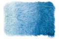 Orsina Mongolian Fur Lumbar Cushion – Blue Ombre Rectangular Pillow