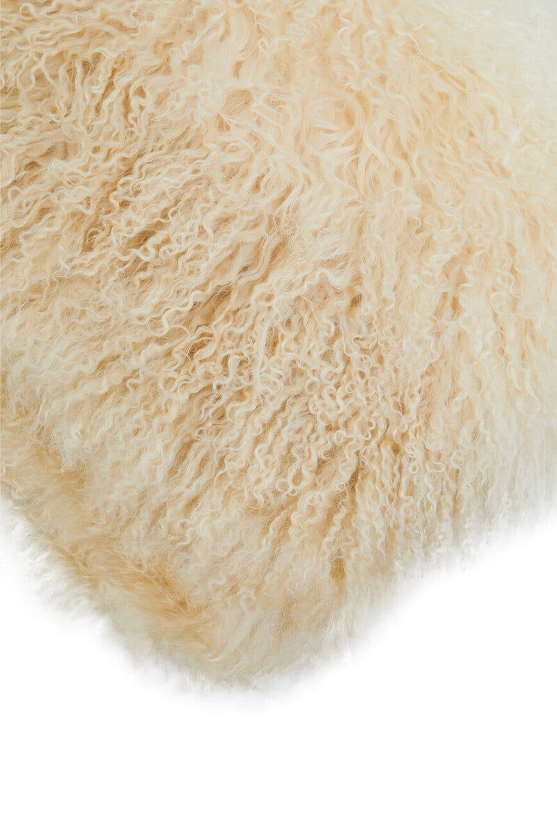Orsina Bosie Real Mongolian Lamb Fur Square Ombre Decorative Cushion