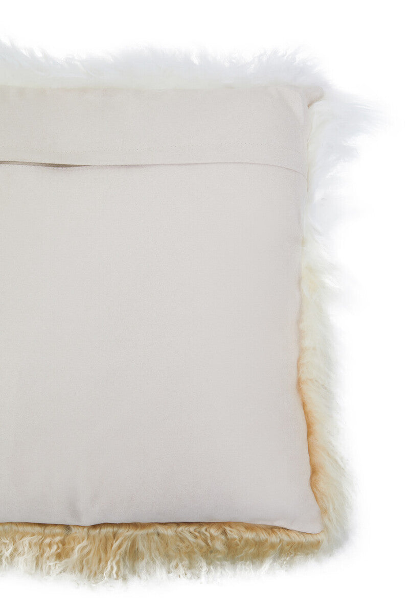 Orsina Bosie Real Mongolian Lamb Fur Square Ombre Decorative Cushion