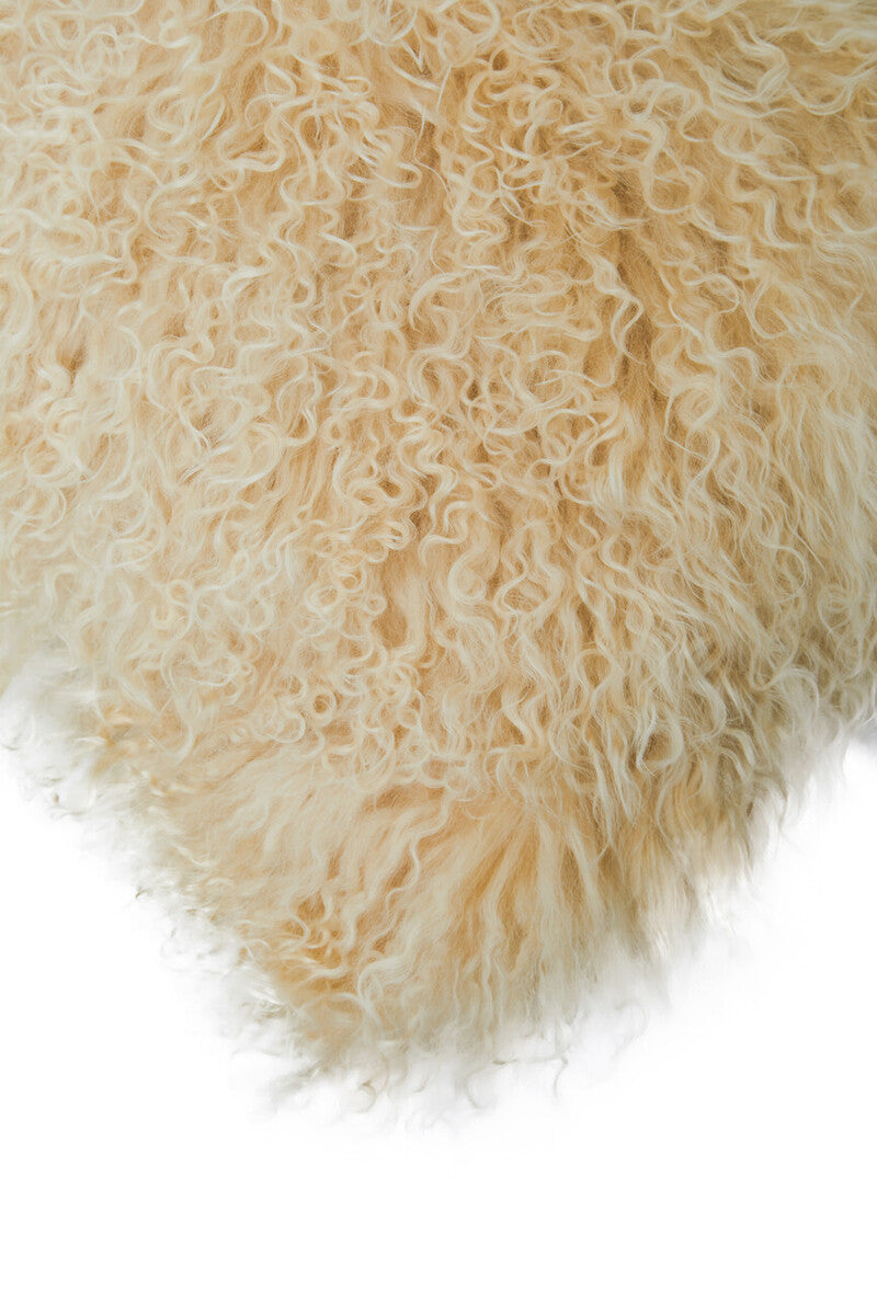 Orsina Bosie Mongolian Fur Lumbar Cushion – Natural Ombre Rectangular