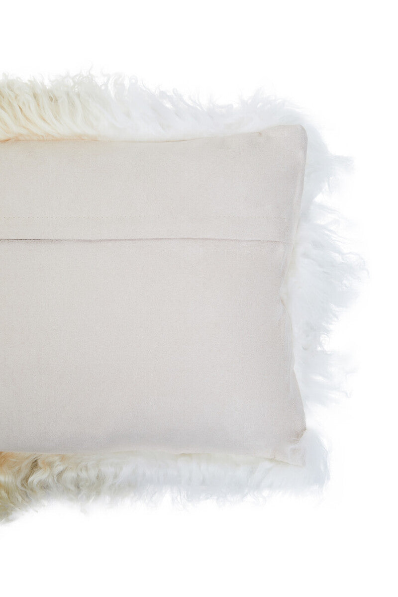 Orsina Bosie Mongolian Fur Lumbar Cushion – Natural Ombre Rectangular