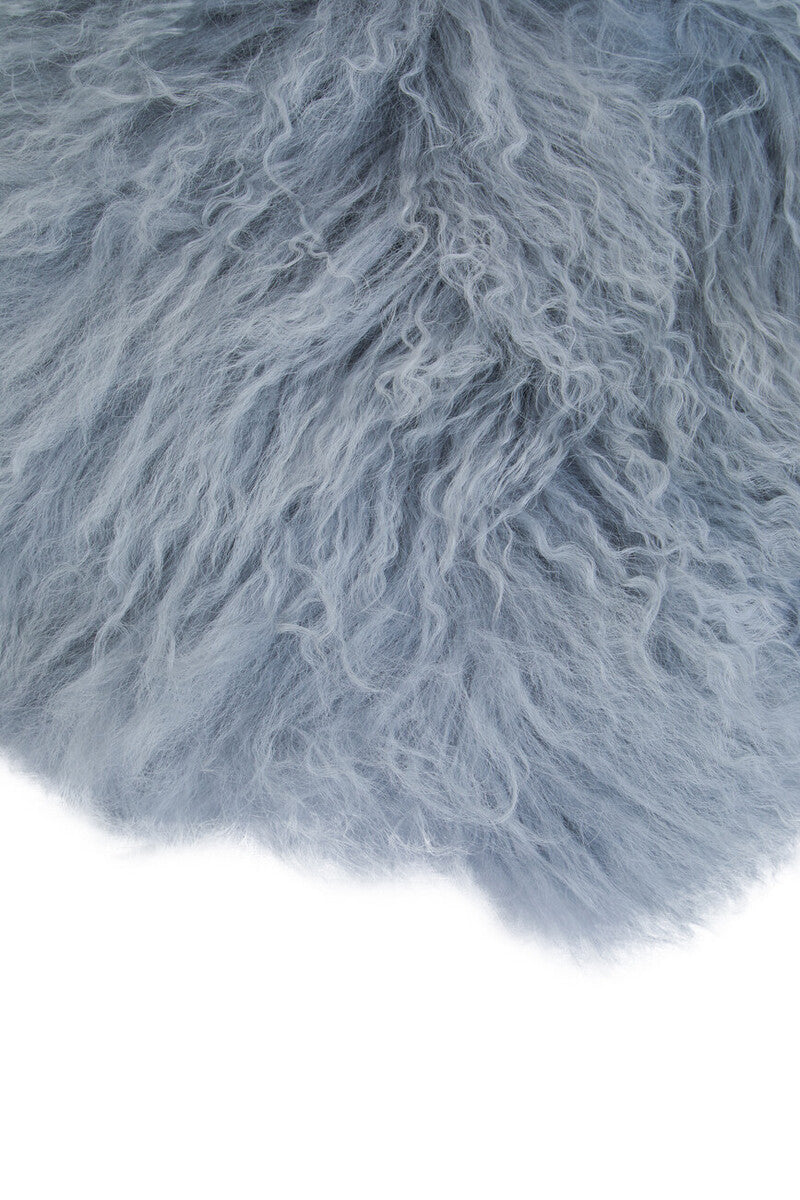 Orsina Bosie Grey Mongolian Lamb Fur Round Cushion – Luxury Decor