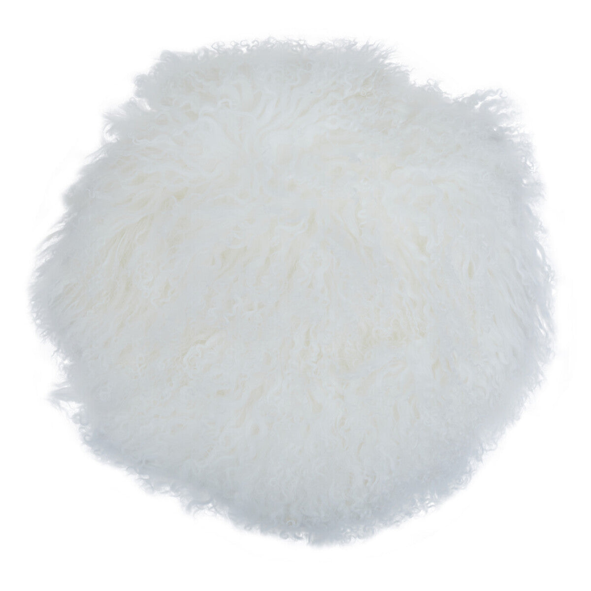 Orsina Bosie White Round Cushion – Real Mongolian Lamb Fur Pillow