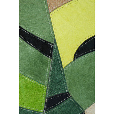 Orsina Bosie Safira Botanical Hair on Leather Cushion - Green