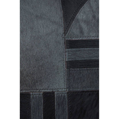 Orsina Bosie Safira Black and Grey Hair on Leather Cushion – Patchwork