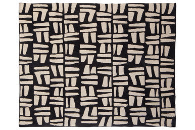 Orsina Bosie Ozella Geometric Knitted Throw – Natural and Black Blanket