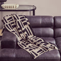 Orsina Bosie Ozella Geometric Knitted Throw – Natural and Black Blanket