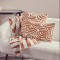 Orsina Embroidered Cotton Cushion – Natural and Terracotta Square Pillow