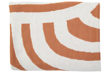 Orsina Bosie Ozella Knitted Throw – Natural and Terracotta Abstract