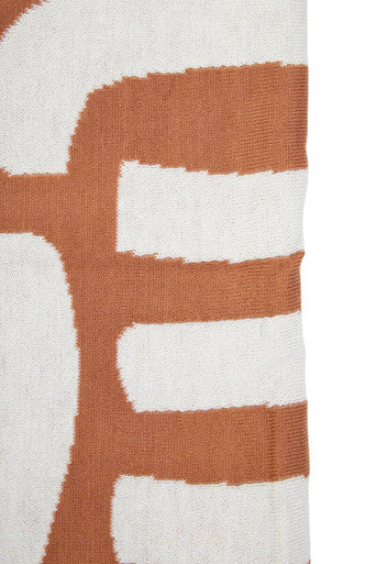 Orsina Bosie Ozella Knitted Throw – Natural and Terracotta Abstract