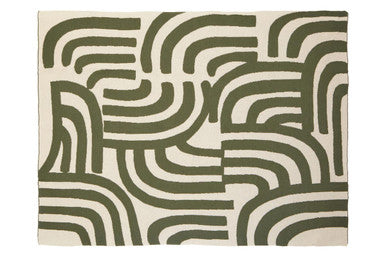 Orsina Bosie Ozella Knitted Throw – Abstract Two-Tone Green Blanket