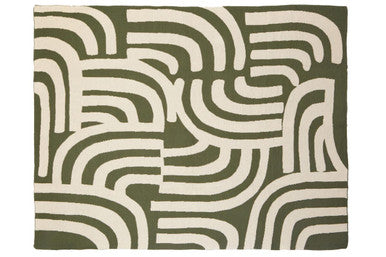 Orsina Bosie Ozella Knitted Throw – Abstract Two-Tone Green Blanket