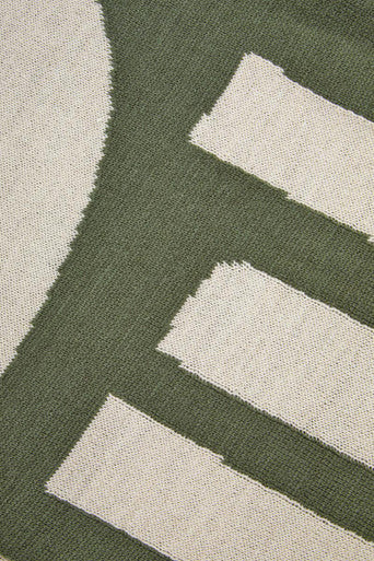 Orsina Bosie Ozella Knitted Throw – Abstract Two-Tone Green Blanket