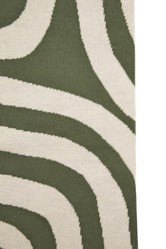Orsina Bosie Ozella Knitted Throw – Abstract Two-Tone Green Blanket