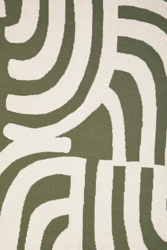 Orsina Bosie Ozella Knitted Throw – Abstract Two-Tone Green Blanket