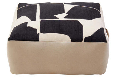 Orsina Bosie Ozella Square Floor Cushion – Natural & Black Cotton