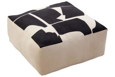 Orsina Bosie Ozella Square Floor Cushion – Natural & Black Cotton