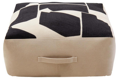 Orsina Bosie Ozella Square Floor Cushion – Natural & Black Cotton