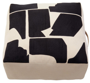Orsina Bosie Ozella Square Floor Cushion – Natural & Black Cotton