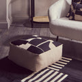Orsina Bosie Ozella Square Floor Cushion – Natural & Black Cotton
