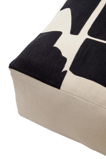 Orsina Bosie Ozella Square Floor Cushion – Natural & Black Cotton
