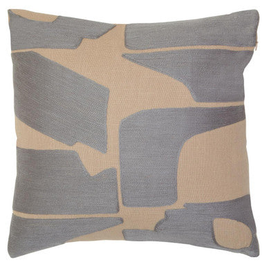 Orsina Bosie Ozella Square Cushion – Natural and Grey Cotton Pillow