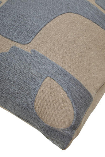 Orsina Bosie Ozella Square Cushion – Natural and Grey Cotton Pillow