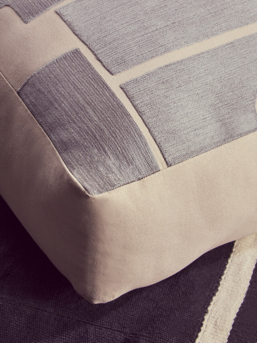 Orsina Bosie Ozella Square Floor Cushion – Natural and Grey Cotton