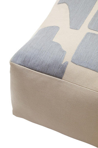 Orsina Bosie Ozella Square Floor Cushion – Natural and Grey Cotton