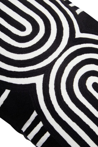 Orsina Bosie Ozella Black and White Embroidered Cotton Cushion