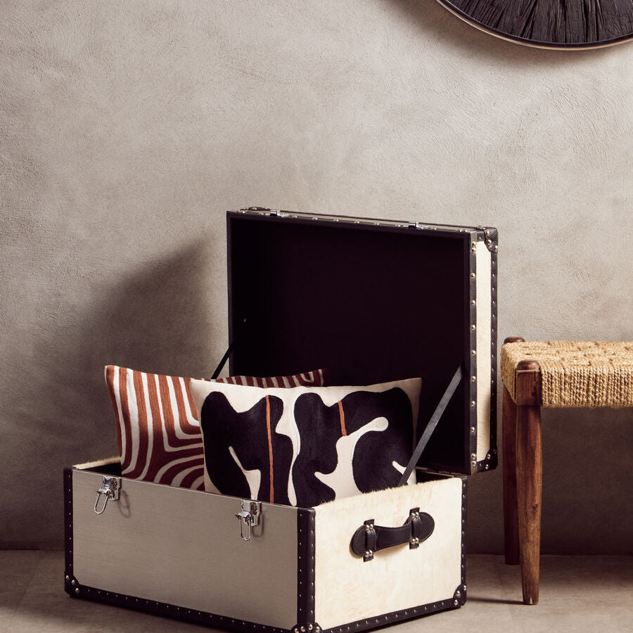 Orsina Bosie Ozella Rust and White Embroidered Cotton Cushion