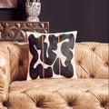 Orsina Bosie Ozella Embroidered Cotton Cushion | Black and Beige