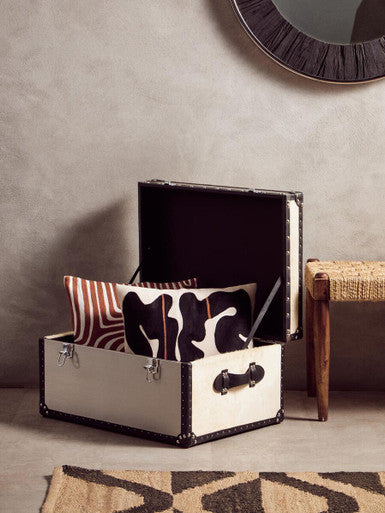 Orsina Bosie Ozella Embroidered Cotton Cushion | Black and Beige